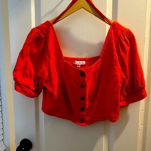 🌹 Love Whit Red Cropped Top